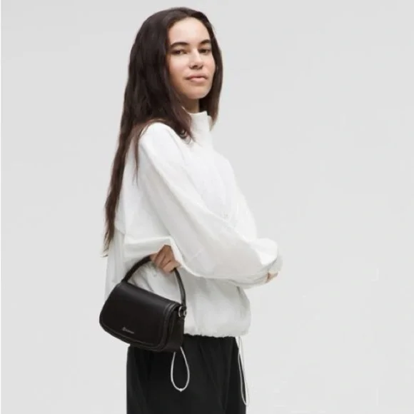 lululemon athletica Black Shoulder Bag Set Leather Alternative Mini Bag 1.2L - Picture 4 of 13